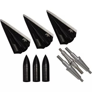 Bear BT175SB Razor Head VWS Single Bevel Broadhead Kit, 150-250 Grams, Black, 3 Pack