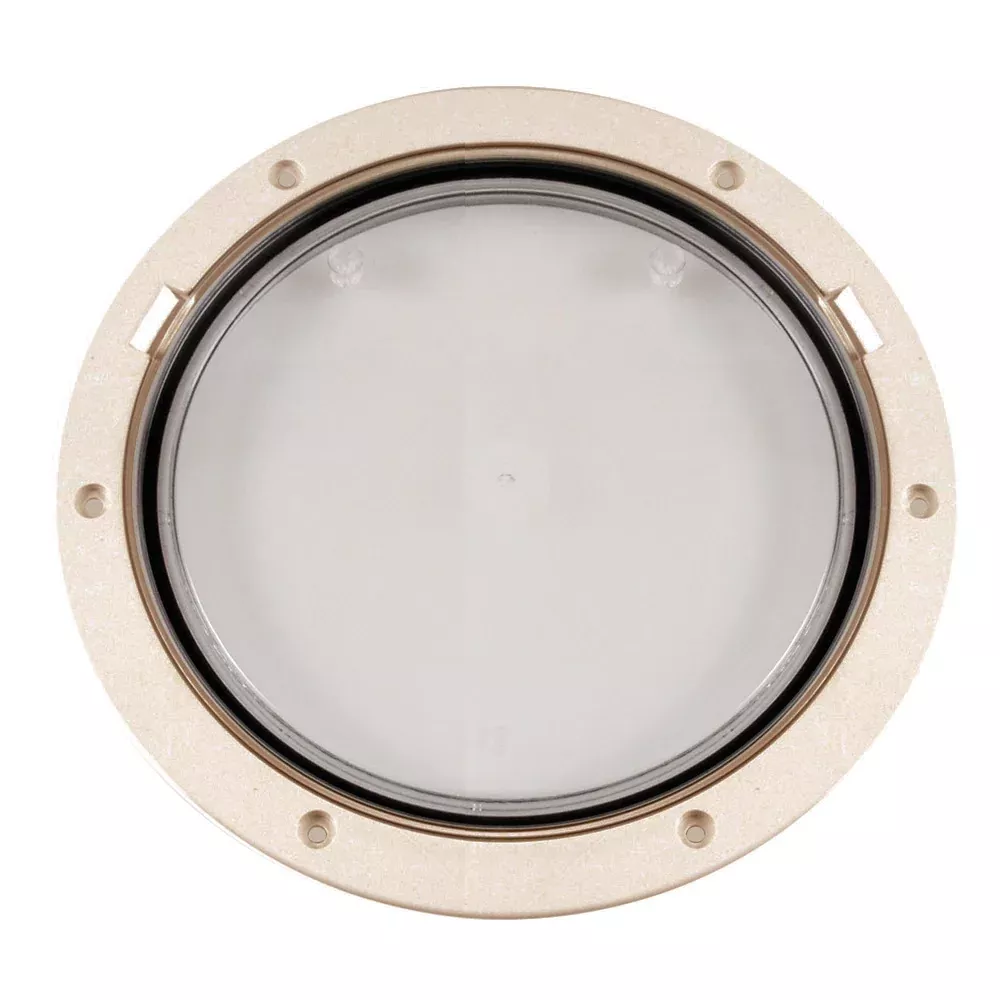Beckson 8″ Clear Center Pry-Out Deck Plate – Beige