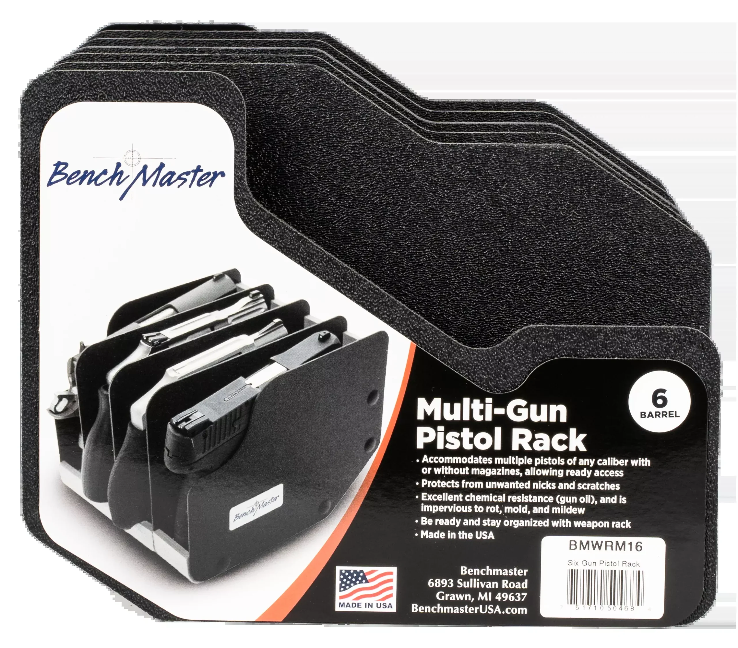 Benchmaster Weaponrac, Bench Bmwrm16 Six Gun Pistol Rack