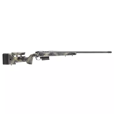Bergara Rifles B145371 B-14 Wilderness HMR 308 Win 5+1 20" Threaded, Sniper Gray Cerakote Barrel/Rec, Adj. SoftTouch Woodland Camo Stock with Mini-Chassis, Omni Muzzle Brake