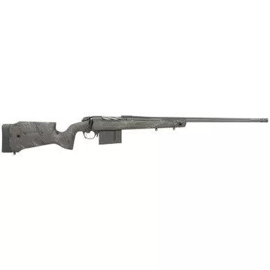 Bergara Rifles B14LM7513 B-14 Crest 7mm PRC 5+1 22" Fluted/Threaded, Sniper Gray Cerakote Barrel/Rec, Monte Carlo Carbon Fiber Stock with Black & Gray Splatter, Omni Muzzle Brake