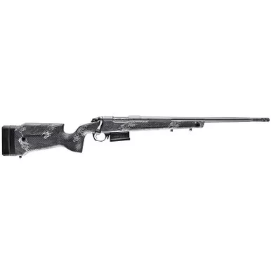 Bergara Rifles B14SM759 B-14 Crest 6.5 PRC 3+1 20" Fluted/Threaded, Sniper Gray Cerakote Barrel/Rec, Monte Carlo Carbon Fiber Stock with Black & Gray Splatter, Omni Muzzle Brake