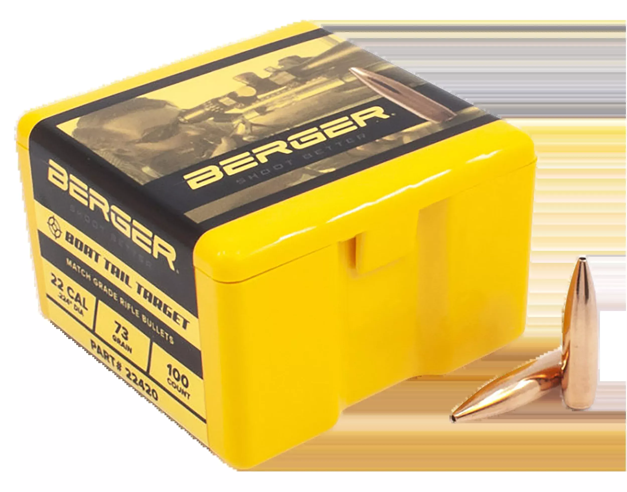 Berger Bullets Target, Berg 22420 Bull .224 73g Target Bt 100