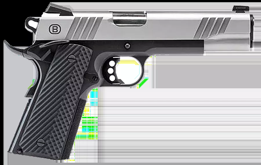 Bersa B1911 .45ACP 8+1 5″ SS Barrel/Slide/Frame Ambi Thumb Safety Night Sights Grip Safety Extended Beavertail B19117050SBBK
