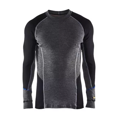 BLAKLADER Mens 4897 Warm Base Layer Gray/Black Top (489717329699)