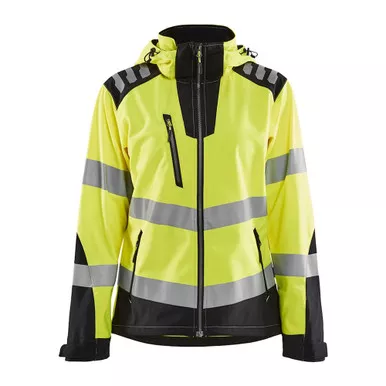 BLAKLADER Womens 4777 US Hi-Vis Softshell Yellow/Black Jacket (477725133399)