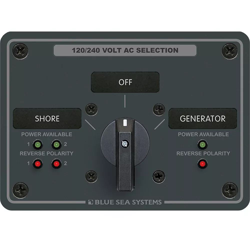 Blue Sea 8386 AC Rotary Switch Panel 30 Ampere 2 Positon + OFF, 4 Pole