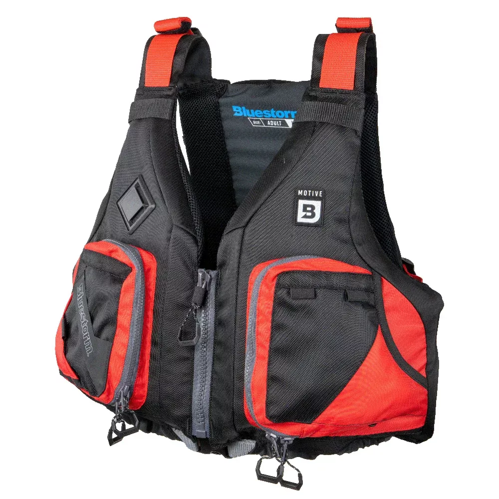 Bluestorm Motive Kayak Fishing Vest – Nitro Red – S/M