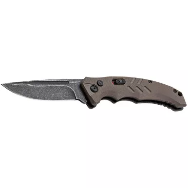 Boker 01BO483 Intention II Folding Drop Point Plain D2 Steel Blade Brown G10 Handle