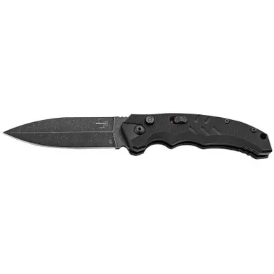 Boker 01BO796 Intention II 3.35" Folding Dagger Plain D2 Steel Blade Black G10 Handle