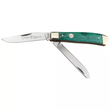 Boker 110829 Trapper 2.0 Clip Point/Spey Plain D2 Steel Blade Smooth Green Bone Handle