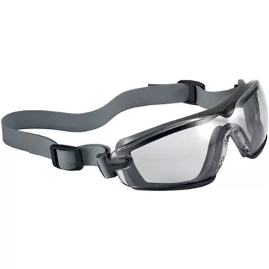 Bollé 40246 COBRA TPR Safety Goggles, Black/Gray Frame w/ Clear Lens