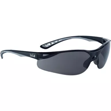 Bollé ILUPSF ILUKA Safety Glasses, Black/Gray Frame w/ Smoke Lens