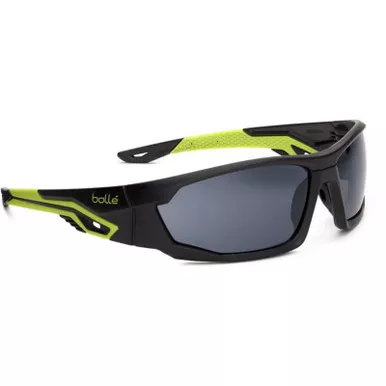 Bollé MERPSF Mercuro Safety Glasses, Black/Yellow Frame w/ Smoke Lens