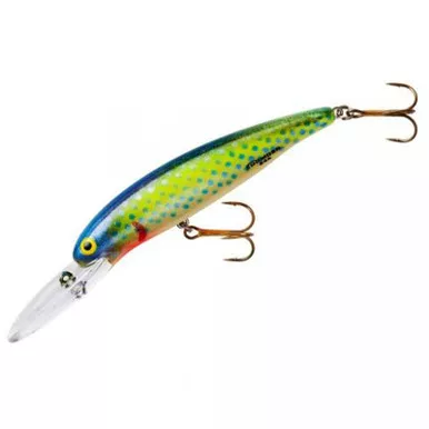 Bomber Deep Long A Minnow 24A Jerkbait/Trolling Hard Minnow 3.5" 3/8 Oz Chartreuse Flash Blue Orange