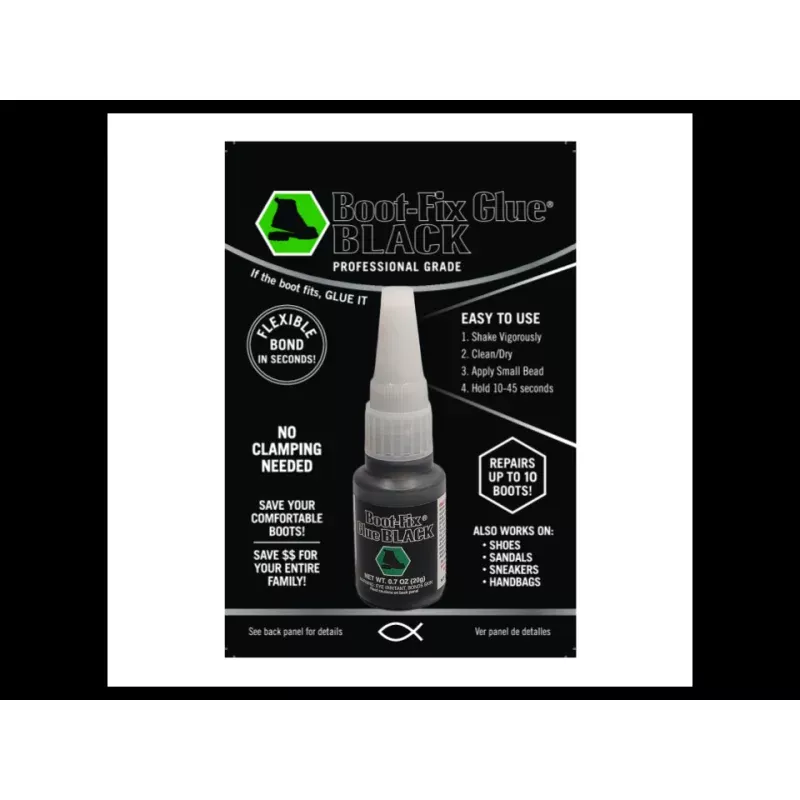 Boot-Fix Glue BLACK: Professional Grade Shoe Repair Glue For Shoes, Sandals and more