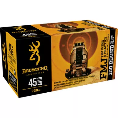 Browning Ammo B191800454 FMJ Value Pack 45ACP 230gr Full Metal Jacket 100 Per Box/5 Case