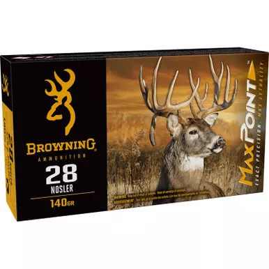 Browning Ammo B192100282 Max Point 28Nosler 140gr 20 Per Box/10 Case