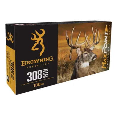 Browning Ammo B192103082 Max Point 308Win 168gr 20 Per Box/10 Case