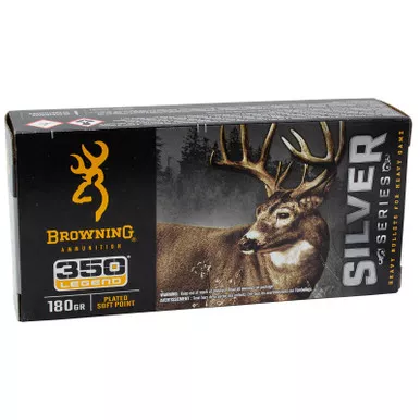 Browning Ammo B192603501 Silver 350Legend 180gr Plated Soft Point 20 Per Box/10 Case