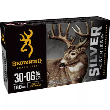 Browning Ammo B192630061 Silver 30-06Springfield 180gr Plated Soft Point 20 Per Box/10 Case