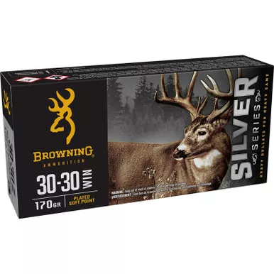 Browning Ammo B192630301 Silver 30-30Win 170gr Plated Soft Point 20 Per Box/10 Case