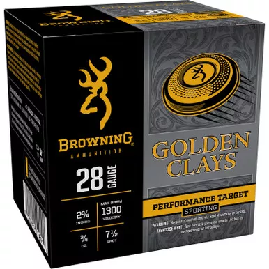 Browning Ammo BGC287 Golden Clays 28Gauge 2.75" 3/4oz 7.5Shot 25 Per Box/10 Case