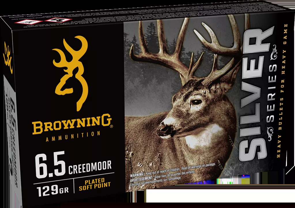 Browning Ammo Silver Series 6.5 Creedmoor 129gr Plated Soft Point 20 Rounds Per Box B192600651