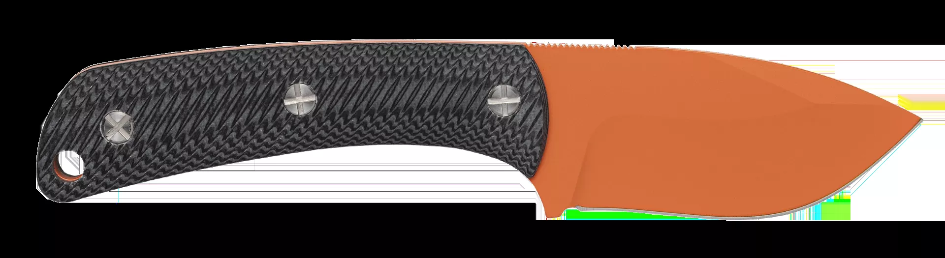 Browning Back Country Small Knife 2.75" Fixed Deep Belly Skinner Plain Blaze Orange Ceramic D2 Steel Blade, Black G10 Handle 3220499B