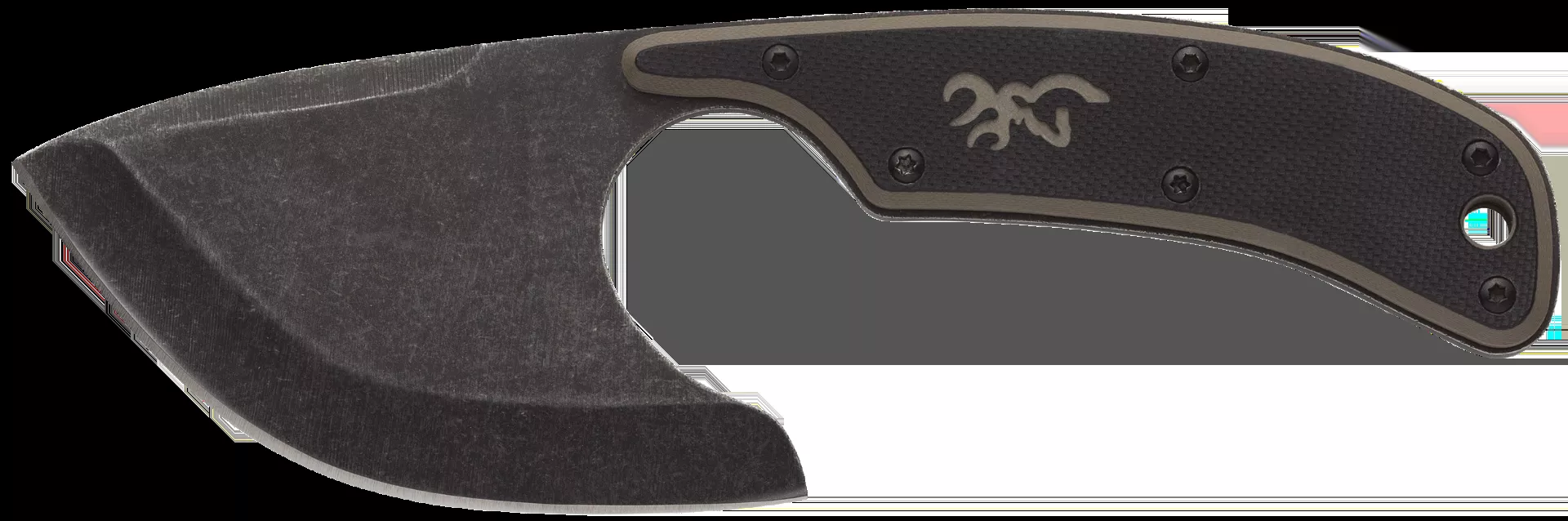 Browning Cutoff Knife 2.50" Fixed Skinner Plain Black Oxide Stonewashed 9Cr14MoV SS Blade, Black/Tan G10 Handle 3220323
