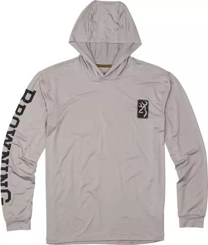 Browning Hooded L-sleeve Tech - T-shirt Light Gray Xx-large