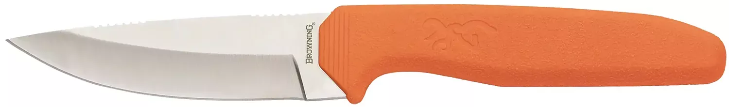 Browning Sharp Ridge Skinner Fixed Blade Knife 3.5″ 8Cr13MoV Stainless Steel Rubber Orange 3220554