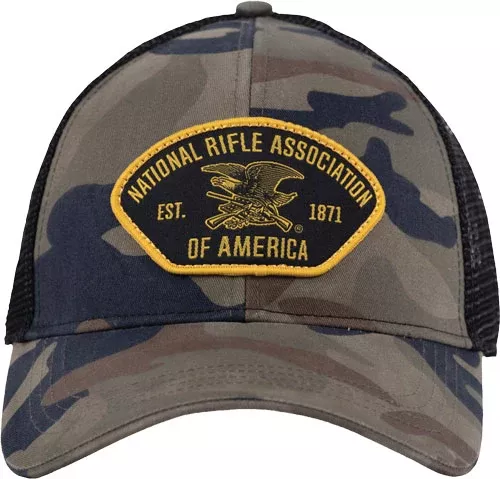 Buck Wear Ball Cap Nra Logo – Woodlands Camo/black