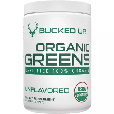 Bucked Up 1131199 Organic Greens Unflavored, 30 Serving Tub, White