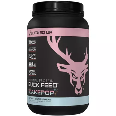 Bucked Up 1151118 Buck Feed Protein Cake Pop, 30 Serving Tub, Black