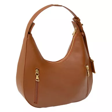 Bulldog Cases Hobo Style Shoulder Bag - Cognac