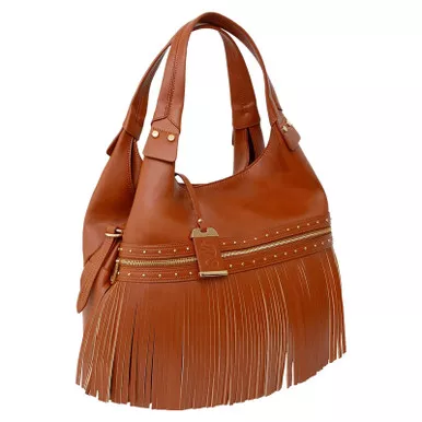 Bulldog Cases Shoulder Bag w/ Tassel & Holster - Cognac