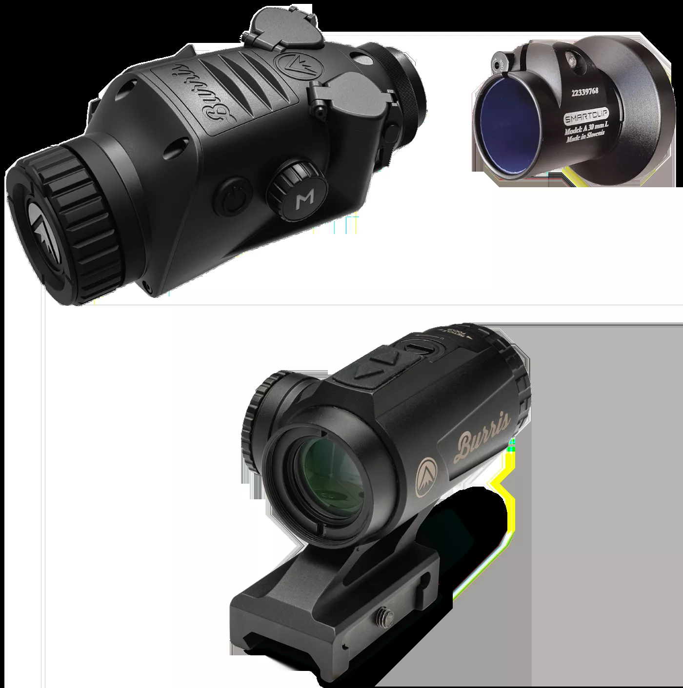 Burris BTC 35 V2 RT3 Combo Thermal Clip On/Handheld/Mountable 104x35mm Multi Reticle 400x300 50 Hz Resolution Zoom Black