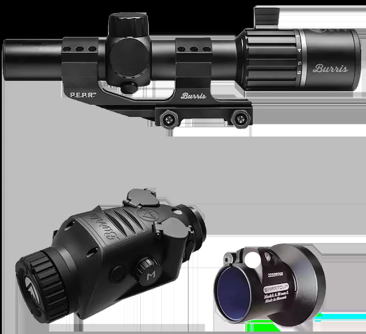 Burris BTC35 V2 RT6 Thermal Clip-on/Handheld/Mountable Thermal Scope Combo 1-4x35mm Multi Reticle 1x/2x/4x Zoom Matte Black