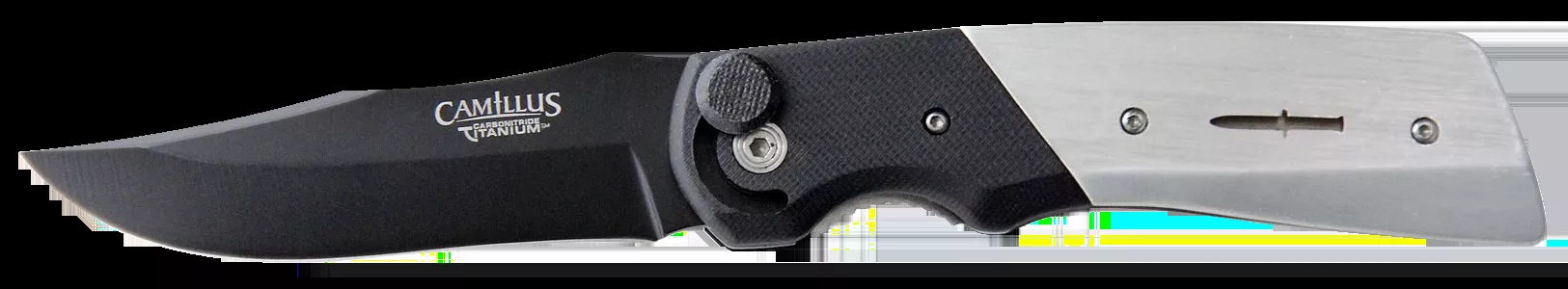 Camillus Cuda Bolt 3.75" Folding Drop Point Plain Black AUS-8 Carbonitride Titanium Non-Stick Blade
