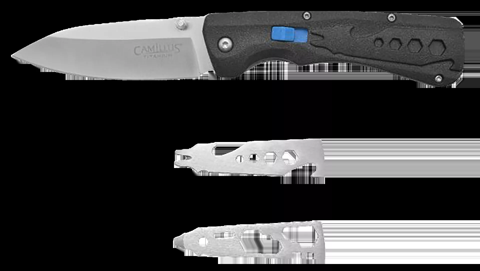 Camillus Inject Knife 3.25″ Folding Drop Point Silver Carbonitride Titanium D2 Steel Blade, Black Textured Carbon Fiber Handle 19368
