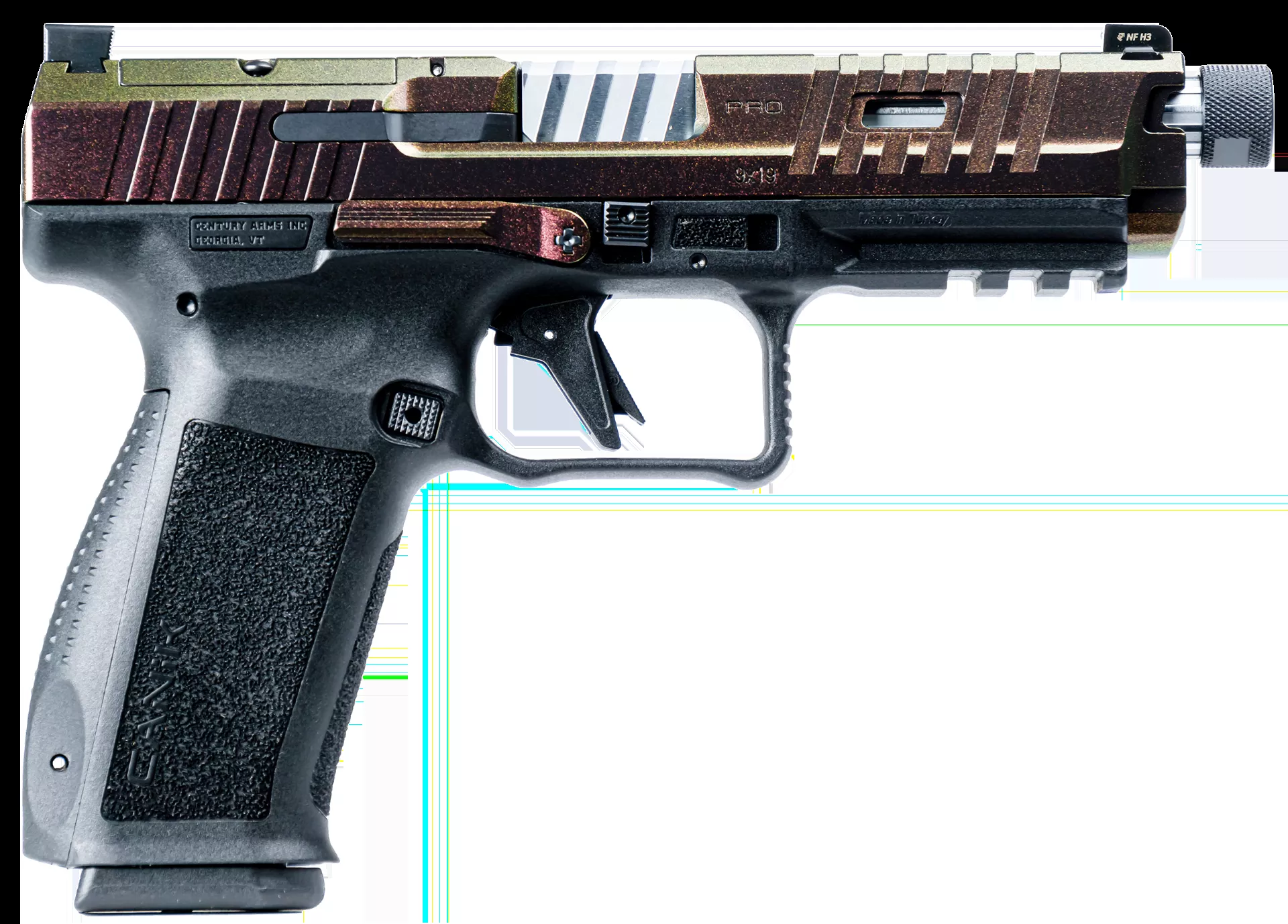 Canik Mete Pro 9mm Pistol 5″ Razorback HG8342RB-N