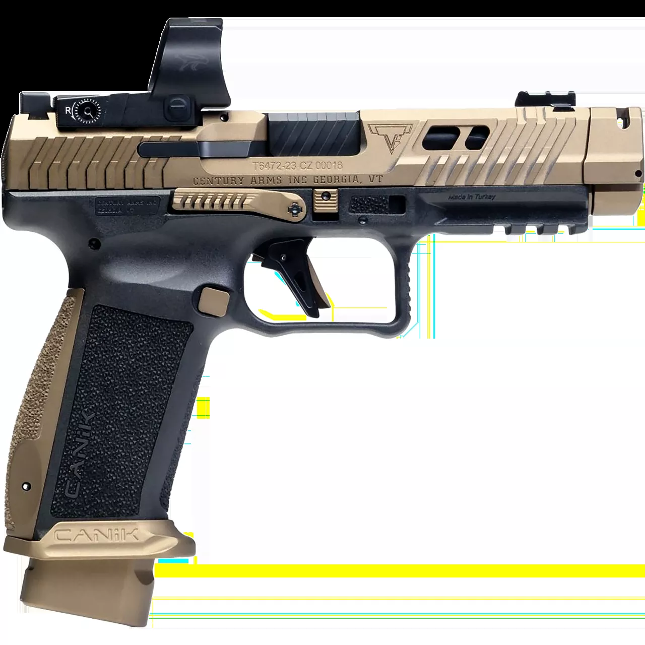 Canik TTI Combat w/Optic 9mm Semiauto Pistol 18+1 4.6" Barrel Burnt Bronze HG7854VN