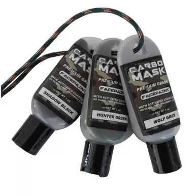 Carbomask 310123 Facepaint Black/Green/Grey 1 Ounce, Multi, 3 Pack