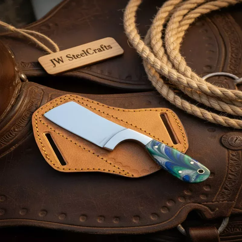 Carbon Steel Mini Cleaver Knife 7 with Resin Handle