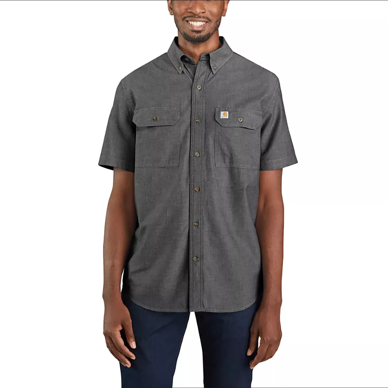 Carhartt Men’s Chambray Loose Fit S/S Shirt-Black