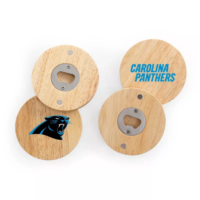 Carolina Panthers – Coasters with Bottle Openers Set of 4