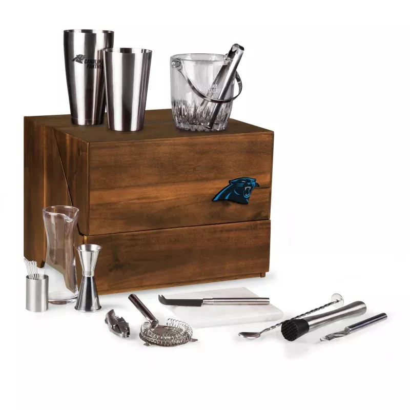 Carolina Panthers – Madison Acacia Tabletop Bar Set