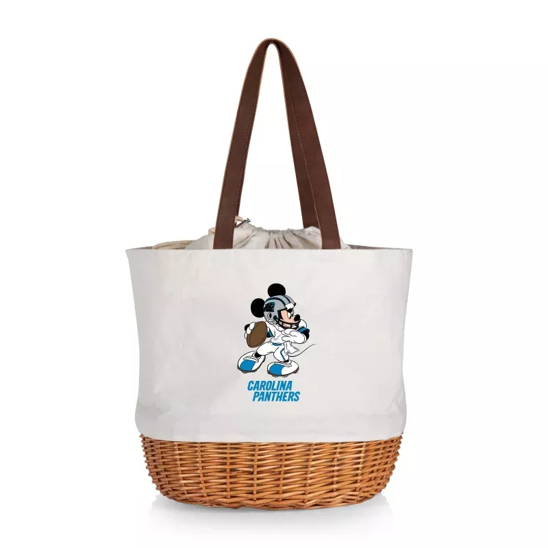 Carolina Panthers Mickey Mouse – Coronado Canvas and Willow Basket Tote