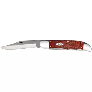 Case 00189 Hunter 4.10" Folding Clip/Skinner Plain As-Ground Tru-Sharp SS Blade/Jigged Rosewood Handle